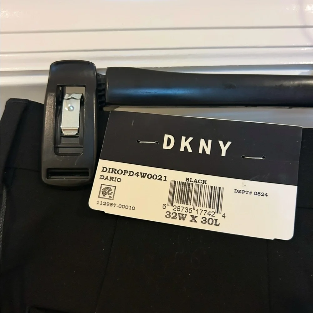 NWT Dkny Men's Modern-Fit Stretch Suit Pants Black 32 X 30
